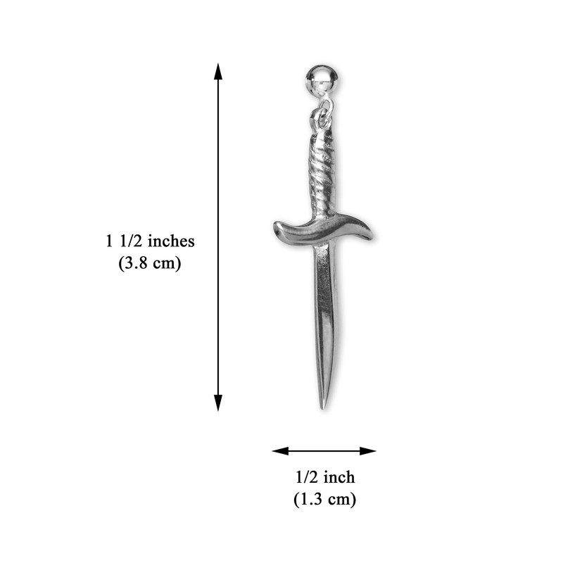 925 Sterling Silver Gothic Dagger Sword Pirate Medieval Renaissance Single