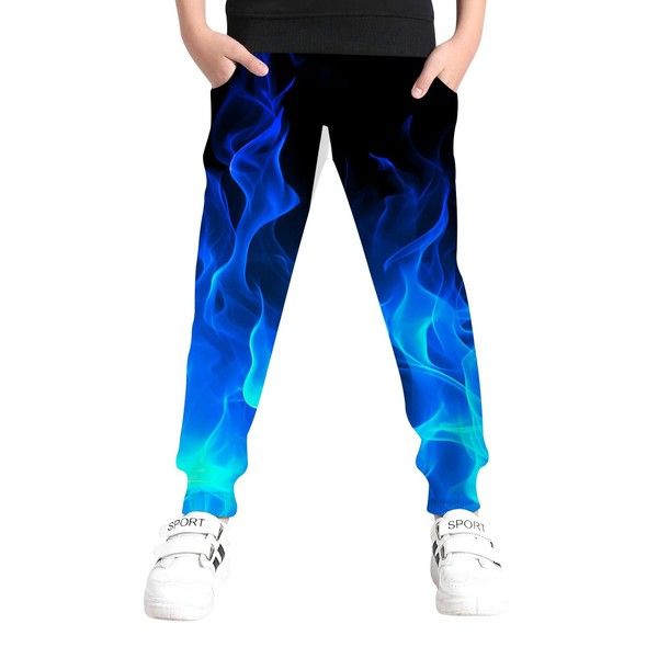 Big Boys Cool Pants Boys with Drawstring 3D Printed Blue