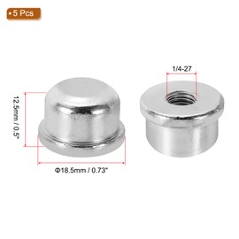 PATIKIL Lamp Finials Caps, Solid Tapped 1/4-27 Thread for Lamp Shade Holder Harp Top, Nickle Color Pack of 5