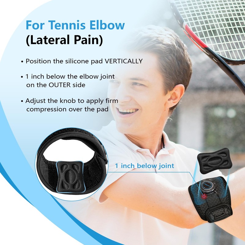 joingood Elbow Brace with Knob Quick Adjustment and Silicone Pressure