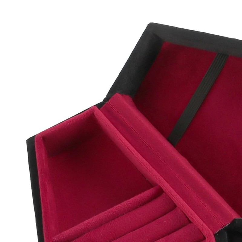 Laroal Mini Coffin Shaped Gothic Jewelry Box Plush Velvet Small