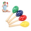 4Pcs Music Maracas Wood Iron Beads Professional Hand Percussion Rattles