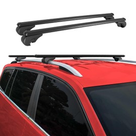 OMAC Roof Rack Cross Bars for Subaru Outback 2010-2014 Lockable 165Lbs Alu Black 2Pcs fits Cargo Carriers Kayak Canoe Bike Snowboard