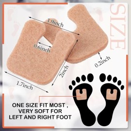 Boao 60 Pcs Callus Pads 1/4" Thick U Shaped Metatarsal Corn Felt Beige