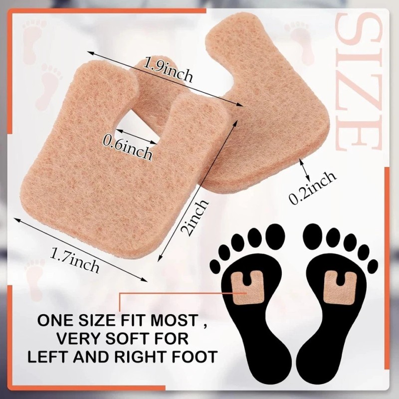 Boao 60 Pcs Callus Pads 1/4" Thick U Shaped Metatarsal