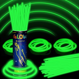 8” 150 Green Glow Sticks Bracelet Bulk Glow Sticks with 150 Connectors Accessories Glow In The Dark Party Supplies for Christmas Holiday Decoration Neon Party Carnival (Green)