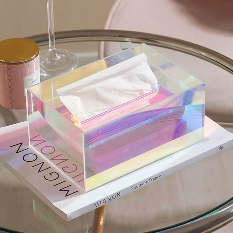 Stylish Tissue Box Cover, Acrylic Tissue Colourful Box Holder, Rectangular