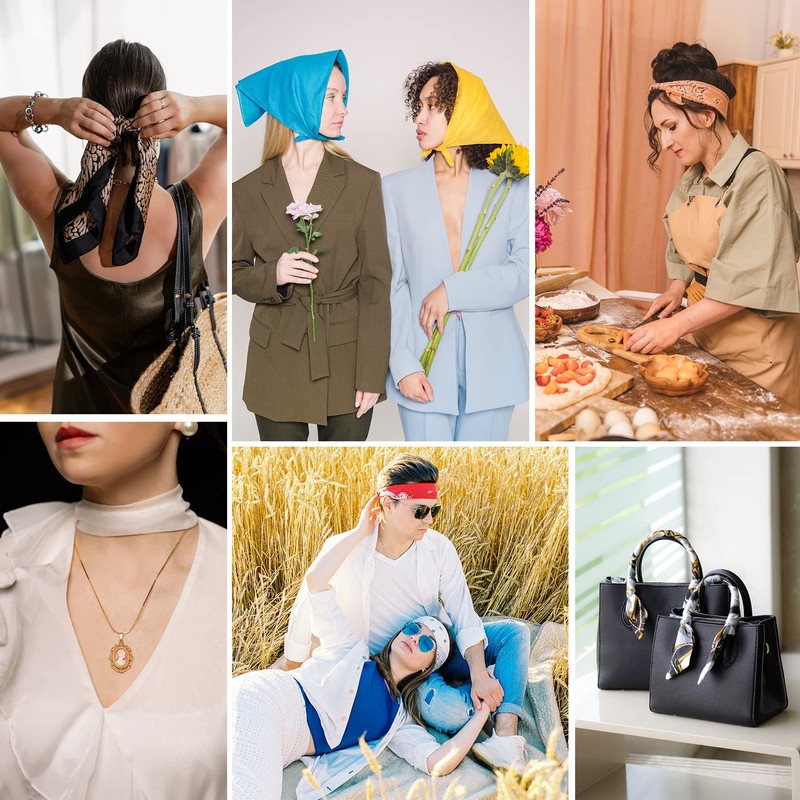 Zando Silk Head Scarf Wrap Neck Scarf Women Silk Feeling