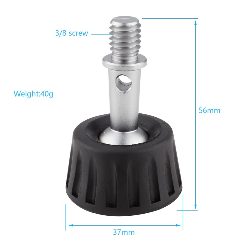 Anti-Slip Tripod Feet with Reinforcing Iron Ring and 3/8" Screw,for
