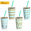 Patelai 4 Pieces Reusable Coffee Sleeve Cup Insulator for Cold