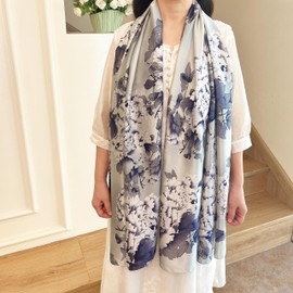 FONYVE Long Silk Like Scarf Lightweight Satin Scarves Large Sunscreen Shawl Wrap for Women