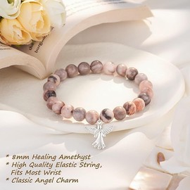 Sympathy Gift for Loss of Loved Ones Amethyst Bracelet Natural Stone Healing Bracelets Memorial Bereavement Gifts for Women