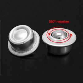 QWORK® Ball Rollers with Steel Ball, Universal Base Conveyor Belt Roller Ball, 16 mm, Pack of 6