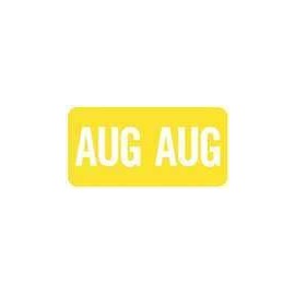 Doctor Stuff - File Folder Month Labels, August, Tab Products - TMLV Series Stickers, Yellow, 1/2" x 1", 500/Roll