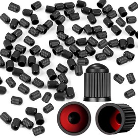 100PCS Tire Valve Caps, Valve Stem Caps with O Rubber Ring, Tire Caps are Suitable for Bicycles, Cars, Motorcycles, SUVs and Trucks (Black)