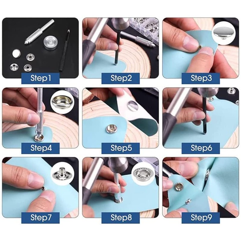 1000 Pieces Stainless Steel Snap Fastener, BetterJonny 15mm Heavy Duty