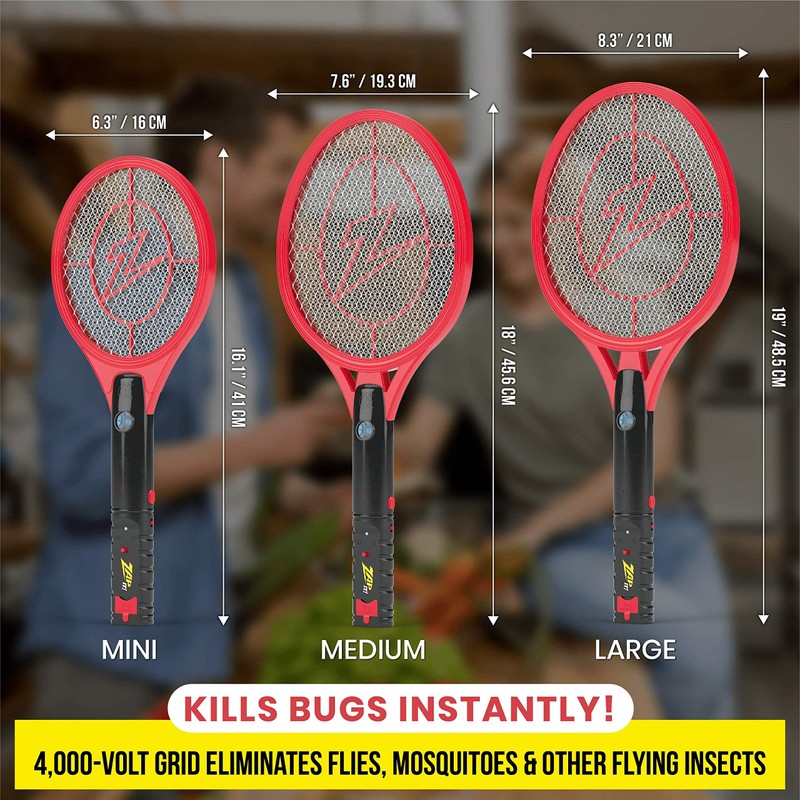 Zap It Bug Zapper Rechargeable Bug Zapper Racket, Electric Fly