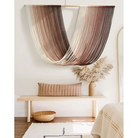 Flber Tie-Dye Macrame Wall Hanging Large Bohemian Yarn Tapestry Wall Décor,59" Wx 35" L