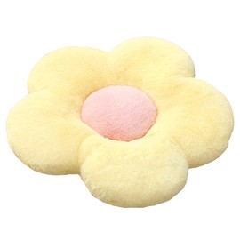 YILANLAN Cute Flower Cushion Plush Floor Pillow Casual Comfortable Pillow Office Living Room Bed Decoration Cushion Simple Room Decoration (50cm, Yellow)