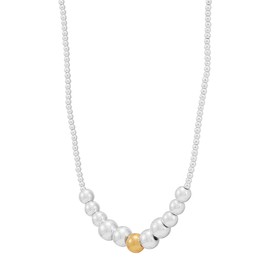 Silpada 'Insiders' Sterling Silver with 14K Yellow Gold Plating and Hematite Necklace, 18" + 2"