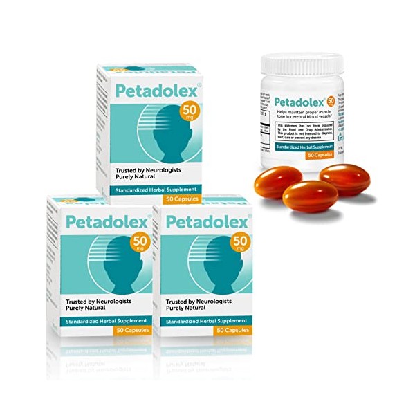 Petadolex Linpharma 50mg Patented PA-Free Butterbur Root Extract for Brain Health – 3 Btl.