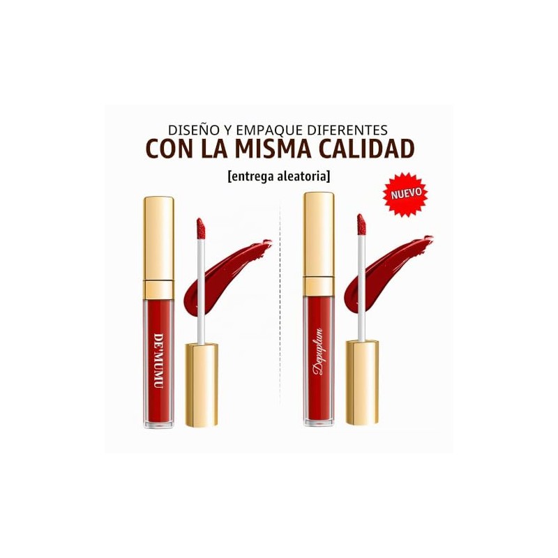 DE'MUMU- Lápiz labial negro mate para mujer, lápiz labial de
