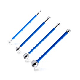 LEONTOOL 4 Pcs Concrete Countertop Caulking Tool, Metal Ball Tile Caulk Finishing Tool, Tile Grout Coating Pressing Tools, Double Steel Pressed Ball for Bathroom
