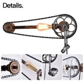 Farmhouse Rustic Wall Decor light With E26 Base Edison Retro Industrial Style Vintage Wall Lamp With 5.9Ft Wire Adjustable Plug in Cord Wall Lanterns For Farmhouse living Room Wall Decor (Bicycle)