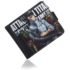 Roffatide Anime Attack on Titan Wallets Faux Leather Slim Bi-Fold Purse Multipurpose Purse, Attack On Titan A, Attack on Titan A