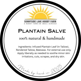 Sunnyside Lane Hobby Farm Wild-Foraged Plantain Salve