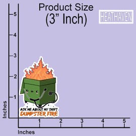 (3pcs) Dumpster Fire Ask Me About My Shift Sticker, Dumpster Fire Desk Accessories, EMS Stickers, Funny Medical Stickers, Funny Nurse Stickers