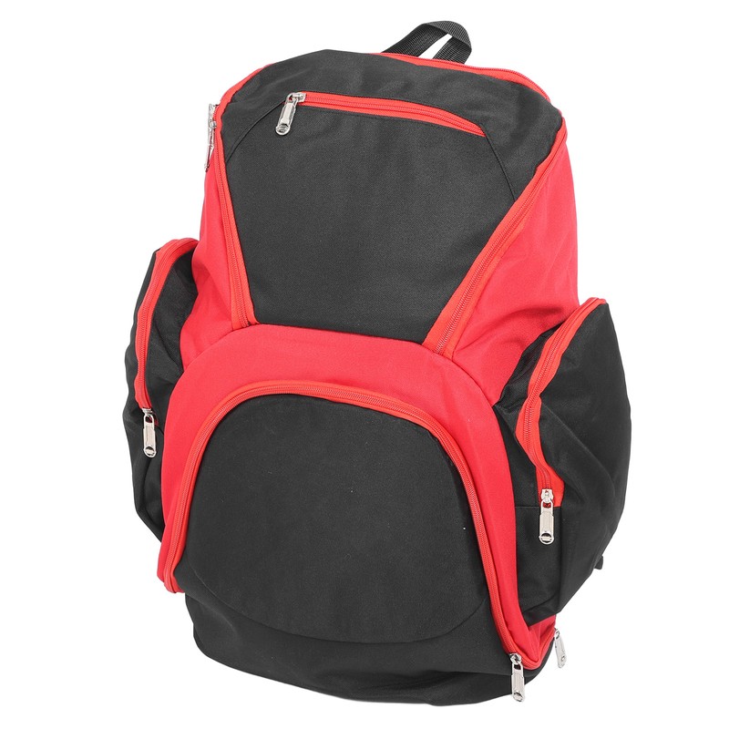 Basketball Backpack Black Red Multifunctional Large Capacity with Multiple Storage
