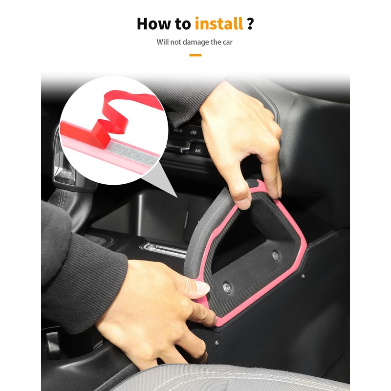 Hoolcar Center Console Dash Board Trim & Grab Handle Decor
