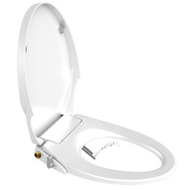 Toilet Seat Bidet Seat with Self Cleaning Dual Nozzles Non electric Separated Rear & Feminine Cleaning Natural Water Spray, soft close toilet seat,Easy DIY Installation