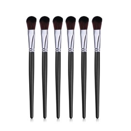 6 Pcs Mop Brush for Acrylic Painting, 1 Inch Oval Blending Brushes Artist Paint Brushes for Acrylic Watercolor Oil Painting Face Body Art, Black