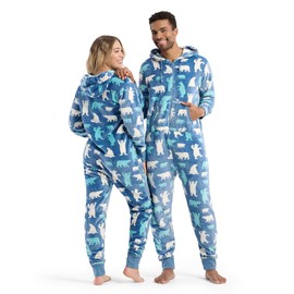 Little Blue House Family Hooded Fleece Jumpsuit, Polar Bears, X-Small