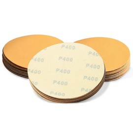 SPEEDWOX 50 Pcs 6 Inches Sanding Discs 400 Grit Dustless Hook and Loop Sandpaper for Random Orbital Sander Yellow Finishing Discs for Automotive Woodworking