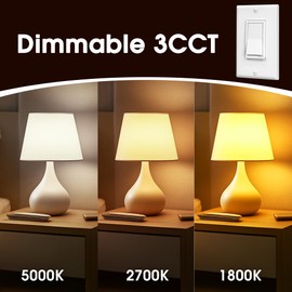 Briignite LED Light Bulbs, Warm Light Bulb 9W Equivalent 60W, A19 E26 Base - 3CCT Adjustable (1800K/2700K/5000K) for Lamps, Amber Night Light Bulbs, Blue Light Blocking, No Blue Light, 2 Pack