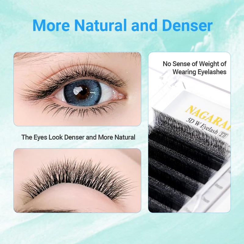 NAGARAKU 5D W Eyelash Extensions, 2.0 Version, Camellia Eyelash Extension,