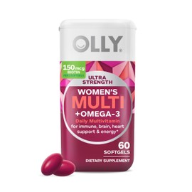 OLLY Olly Ultra Women's Multi Softgels, Overall Health and Immune Support, Omega-3s, Pink, 60 Count