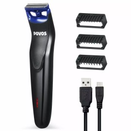 Povos One-Blade Beard Trimmer Bidirectional Electric Face & Body Hair Shaver
