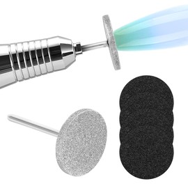 ElevateTech Disc Nail Grinder Bits, 2 Pieces Sanding Disc Nail Drill Bits Professional Nail Cutter Bits with 4 Pieces Replacement Nail Sanding Discs Foot Care Electric Nail Drill Cutter Set
