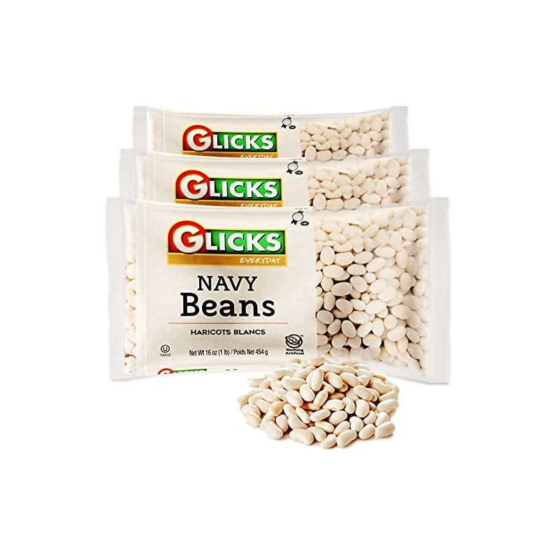 Glicks Navy Beans 16oz (3 Pack) | Perfect for Chili,
