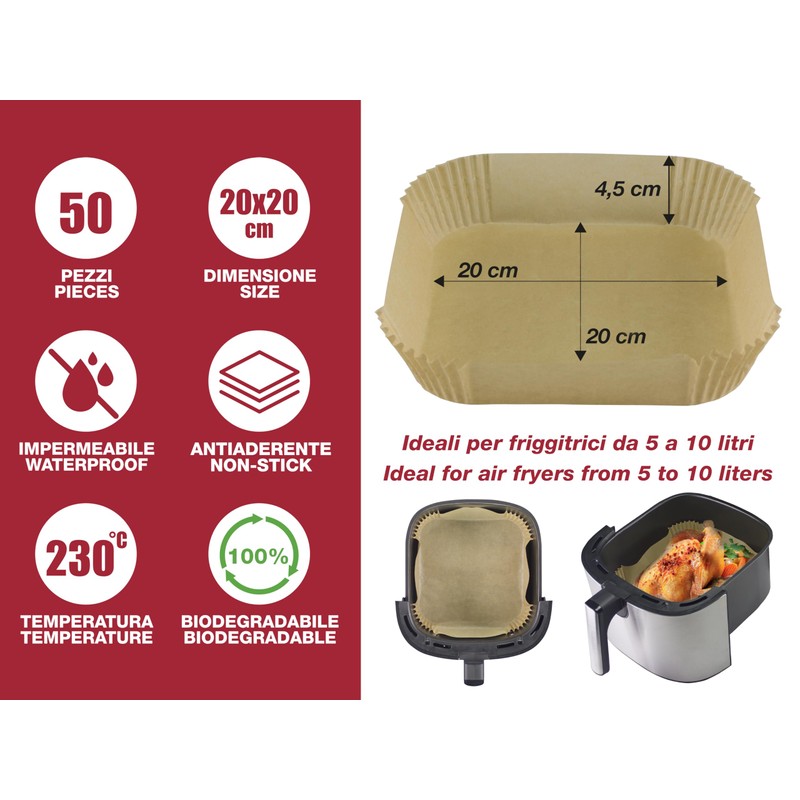 BEPER C103ACC004 Set of 50 BEPER Oven Paper Trays, Ideal