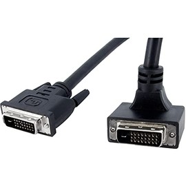 StarTech.com 6 ft 90 Degree Down Angled Dual Link DVI-D Monitor Cable M/M - Male to Male 25 pin DVI-D Video Cable Black 6 Feet - 2560x1600 (DVIDDMMBA6)