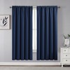 CUCRAF Navy Blue Blackout Curtains 63 inch Length 2 Panels Set, Rod Pocket Room Darkening Drapes for Bedroom Living Room, Insulated Thermal Light Blocking Window Curtain (W52 x L63 Inch)
