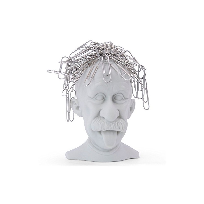 Genius Magnetic Paperclip Holder. Einstein Head Paper Clip Holder -