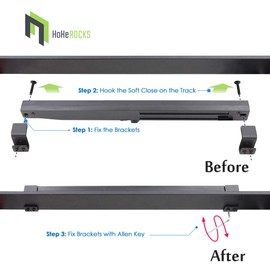 DIY Barn Door Soft Close Mechanism Spring Buffer Damper Hole-Free Sliding Barn Door Hardware Adjustable Door Stoppers (CORVETTE60)