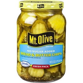 Mt. Olive Bread & Butter Chips, No Sugar Added 16 Oz (Pack of 3) by Mt. Olive