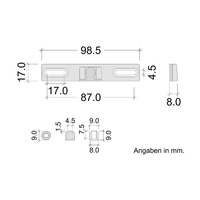 Gedotec Universal Door Catch Patio Doors and Balcony Doors, Length